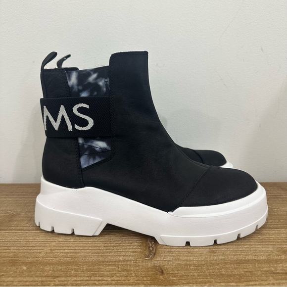 Toms Womens Alpargata Combat Black Leather Tie Dye Size 7 New - Picture 6 of 11